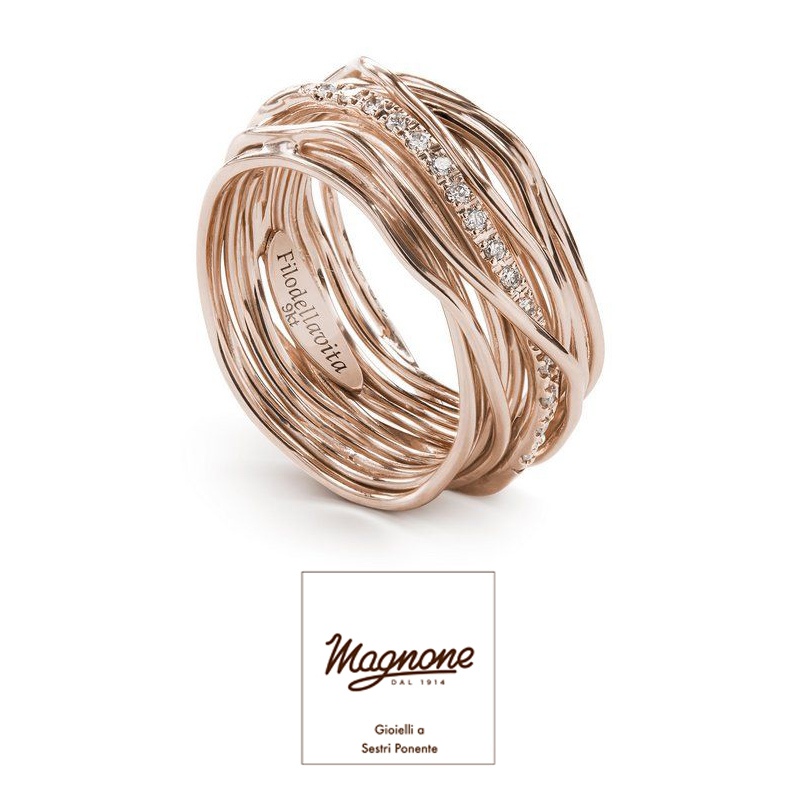 13 fili oro rosa 9 Kt e Diamanti ct 0.18 &euro; 1.490,00