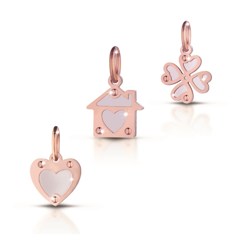 Ciondoli argento e oro rosa 74 &euro;