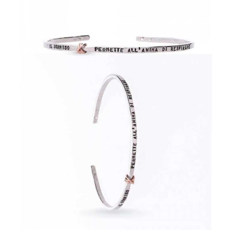 Bracciale Filo d'Amore in argento con tre fili oro rosa 9kt 195,00&euro;