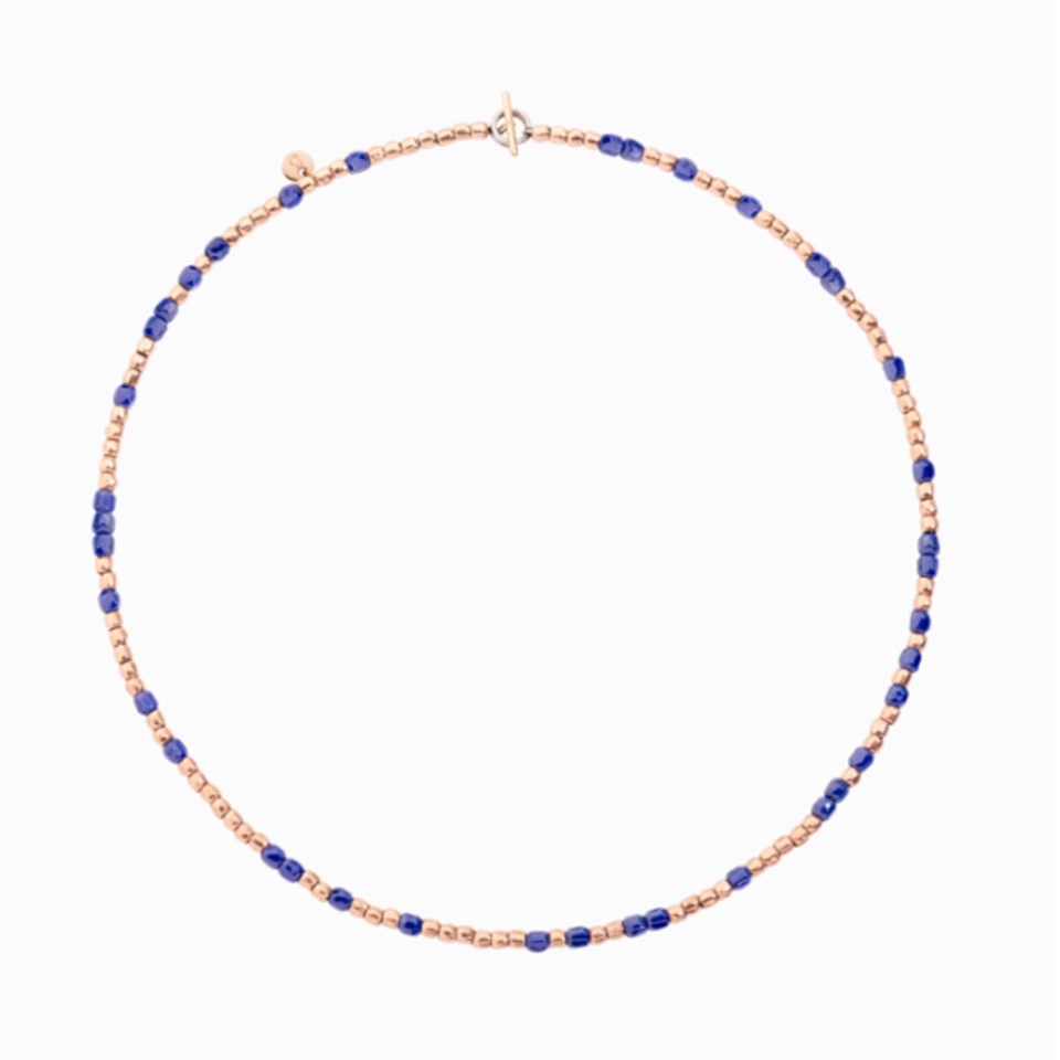 Collana mini Granelli oro rosa ceramica blu &euro; 1.500