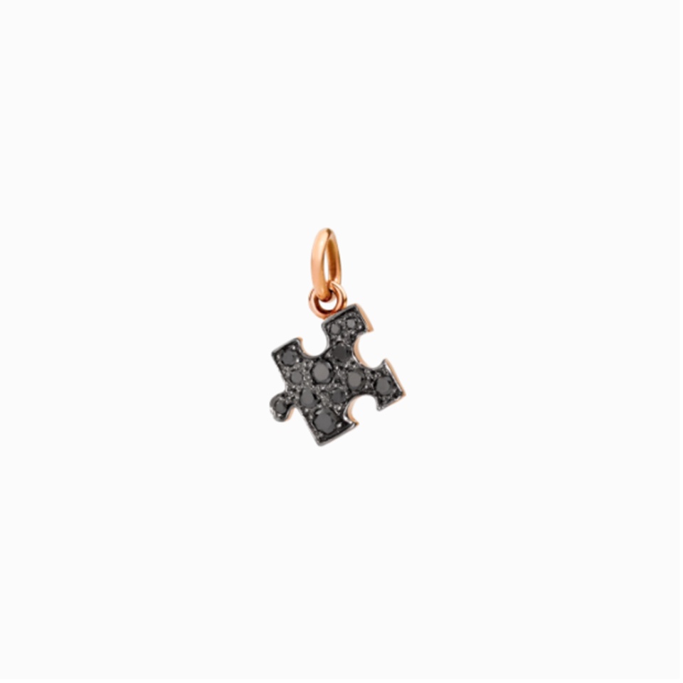 Ciondolo Puzzle oro rosa Diamanti neri &euro; 390
