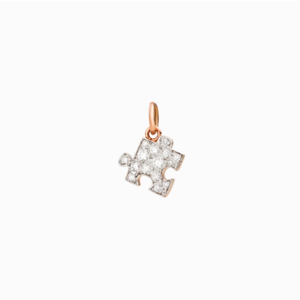 Ciondolo Puzzle oro rosa diamanti bianchi € 650