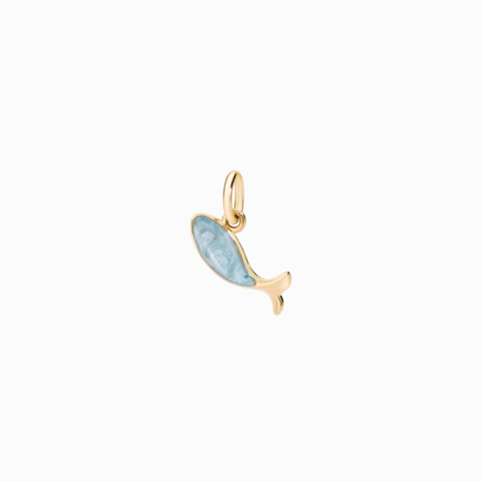 Pesce oro rosa smalto azzurro perlato &euro; 190