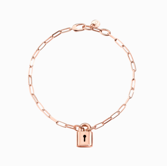 Bracciale Lucchetto Argento Dorato oro rosa &euro; 280