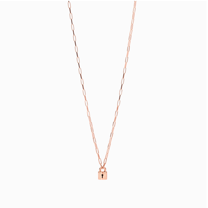 Collana Lucchetto Argento dorato oro rosa &euro; 290