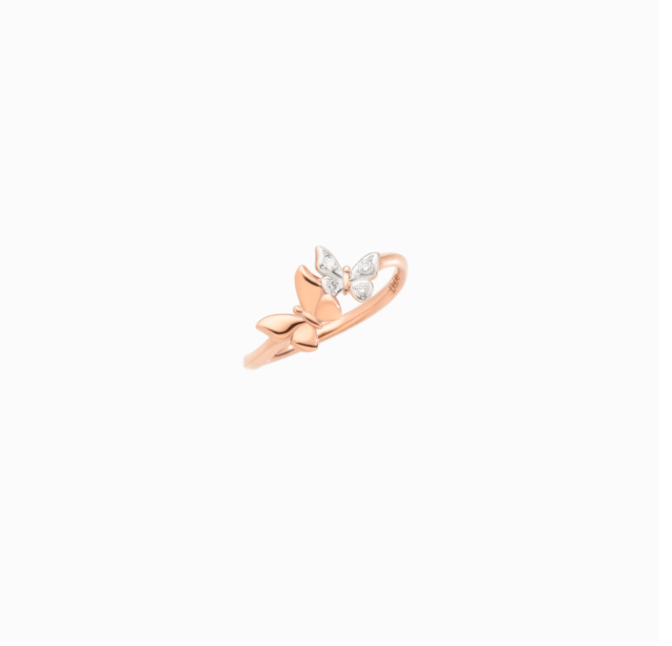 Anello Farfalla oro rosa e diamanti &euro; 390