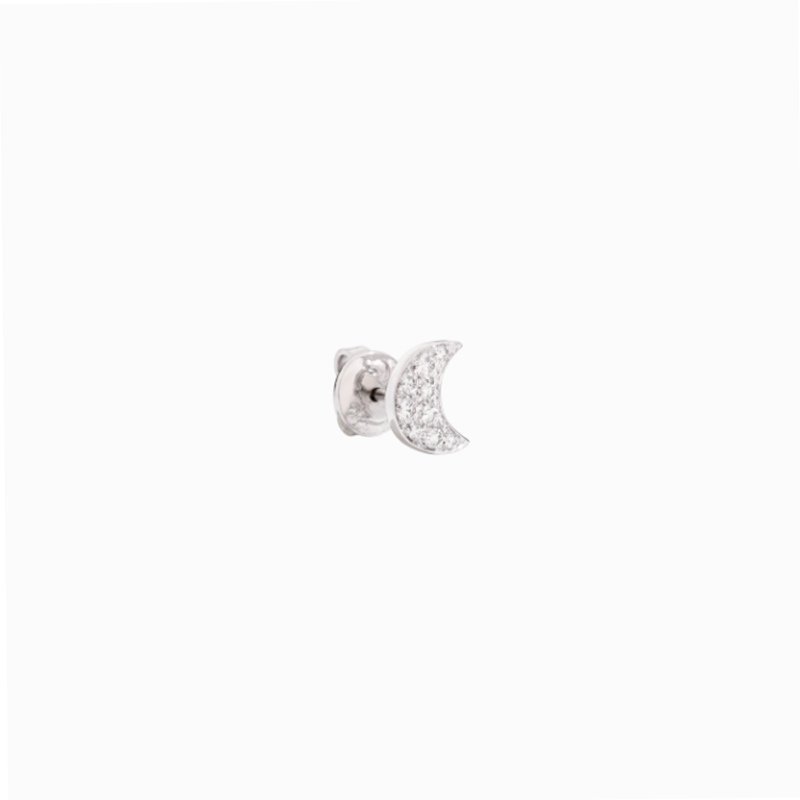 Orecchino Luna - Oro bianco Diamanti bianchi € 615