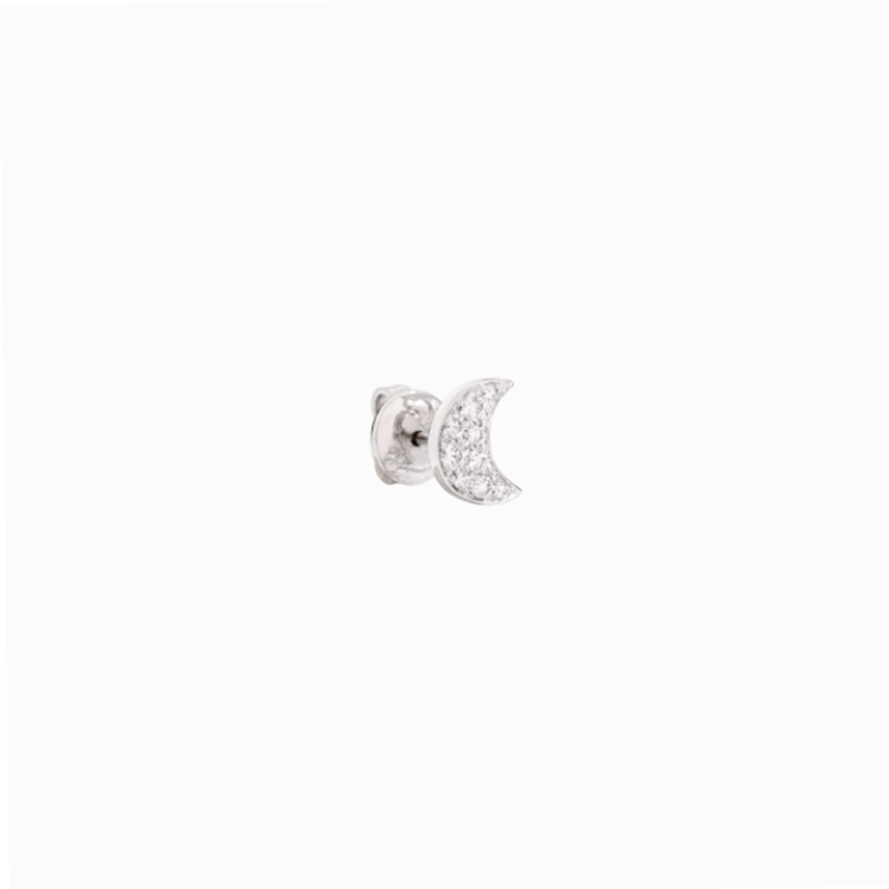 Orecchino Luna - Oro bianco Diamanti bianchi &euro; 615
