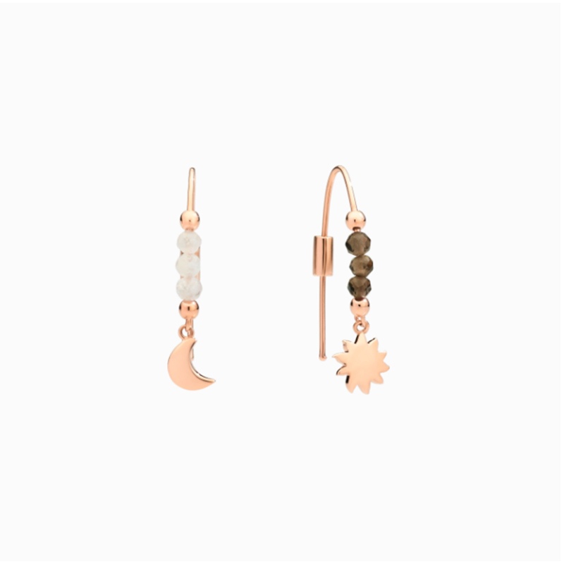 Orecchini Moon & Sun - Oro rosa &euro; 350