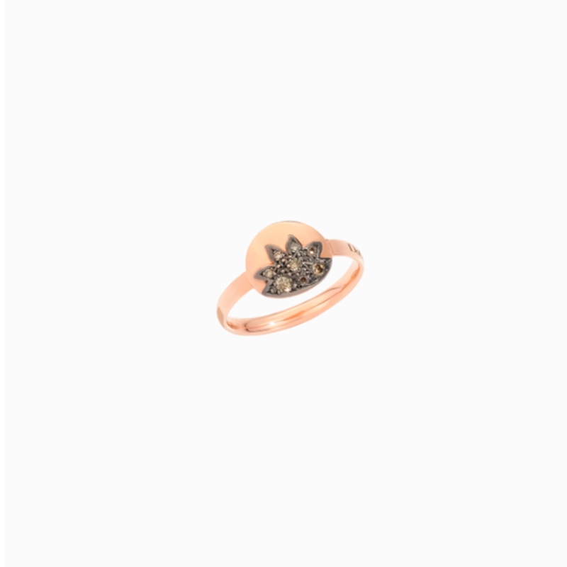 Anello Moon & Sun - Sole - Oro Rosa Diamanti Brown &euro; 490