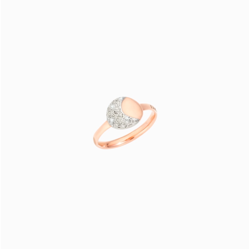Anello Moon & Sun - Luna oro rosa diamanti bianchi € 590